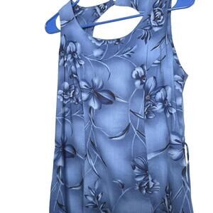 Gorgeous Vintage 90s Floral Blue Sun Dress